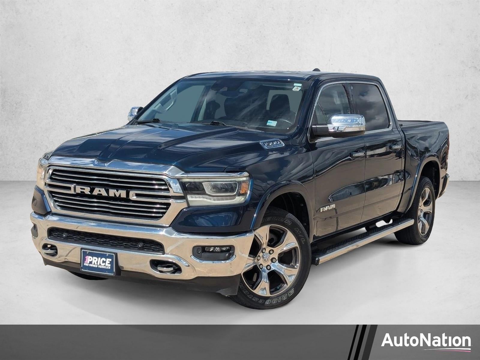 2022 RAM 1500 Laramie Crew Cab 4x2 5'7" Box in Blue — front three-quarter view