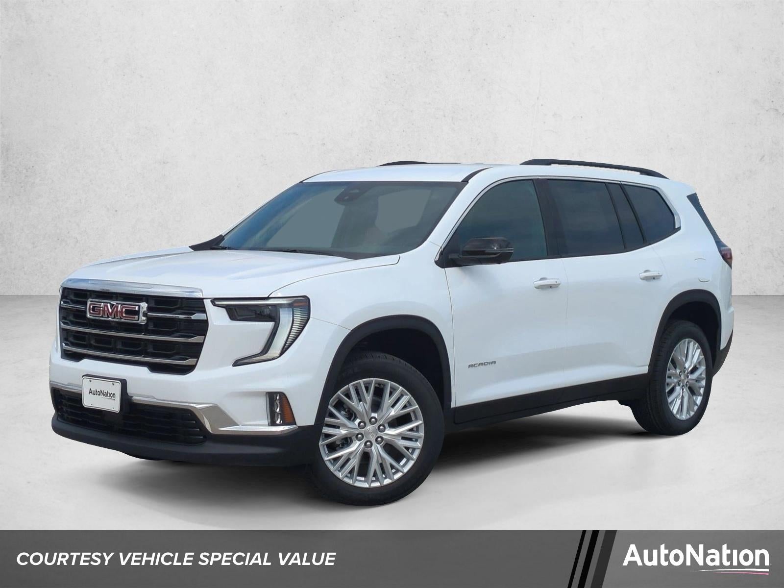 2026 GMC Acadia Elevation in Summit White — front three-quarter view