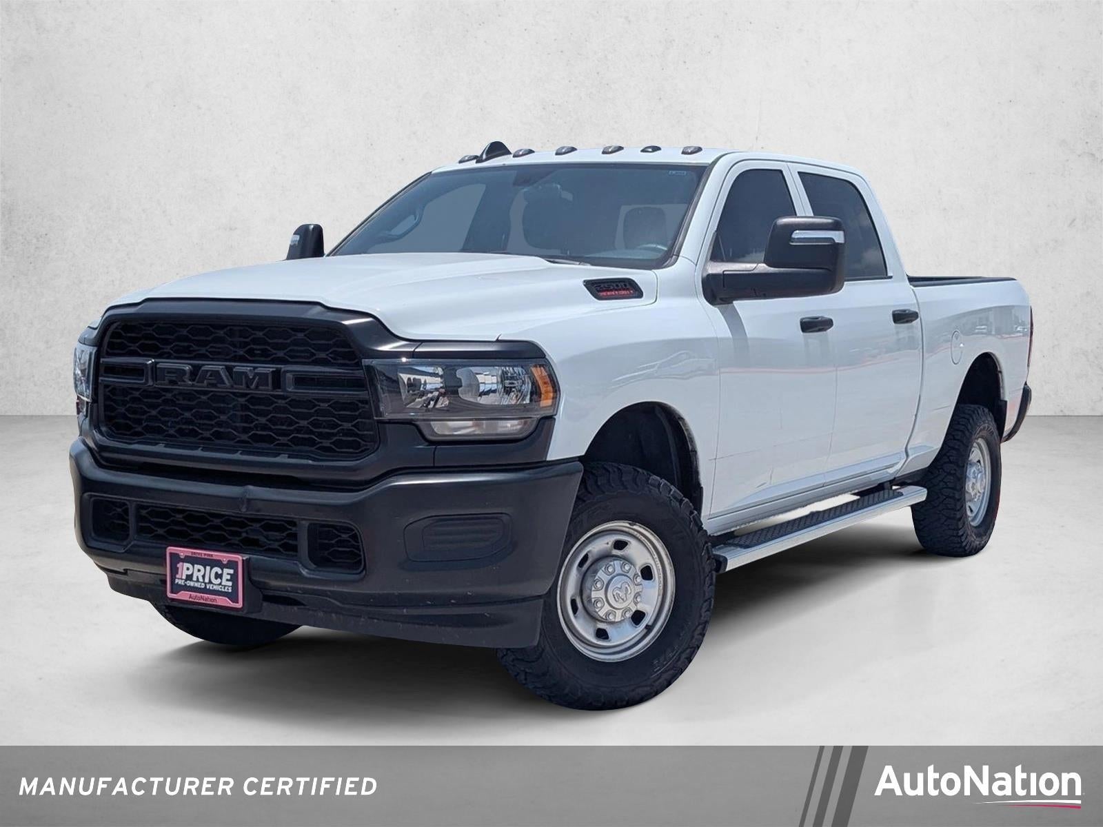 2024 RAM 2500 Tradesman Crew Cab 4x4 6'4" Box in White — front three-quarter view