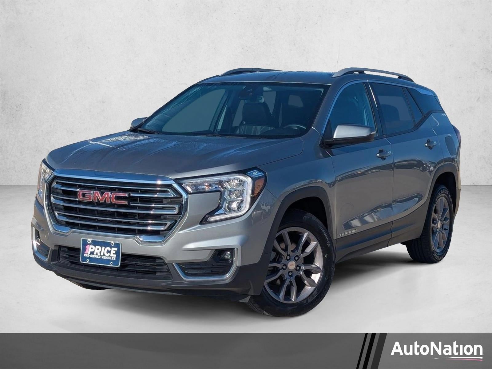 2024 GMC Terrain SLT in Sterling Metallic — front three-quarter view