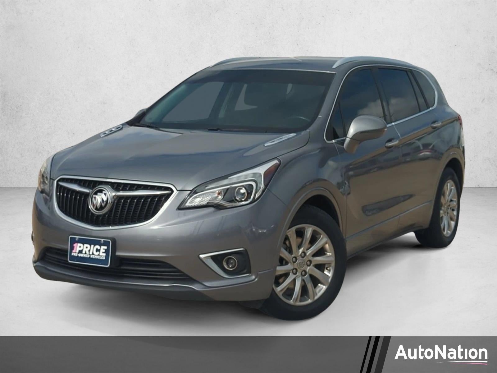 2020 Buick Envision Essence in Satin Steel Metallic — front three-quarter view
