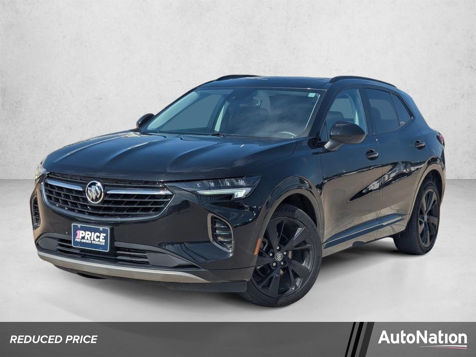 2023 Buick Envision Essence in Ebony Twilight Metallic — front three-quarter view