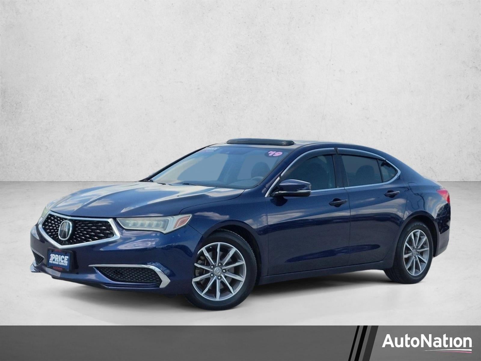 2019 Acura TLX 2.4L FWD in Fathom Blue Pearl — front three-quarter view