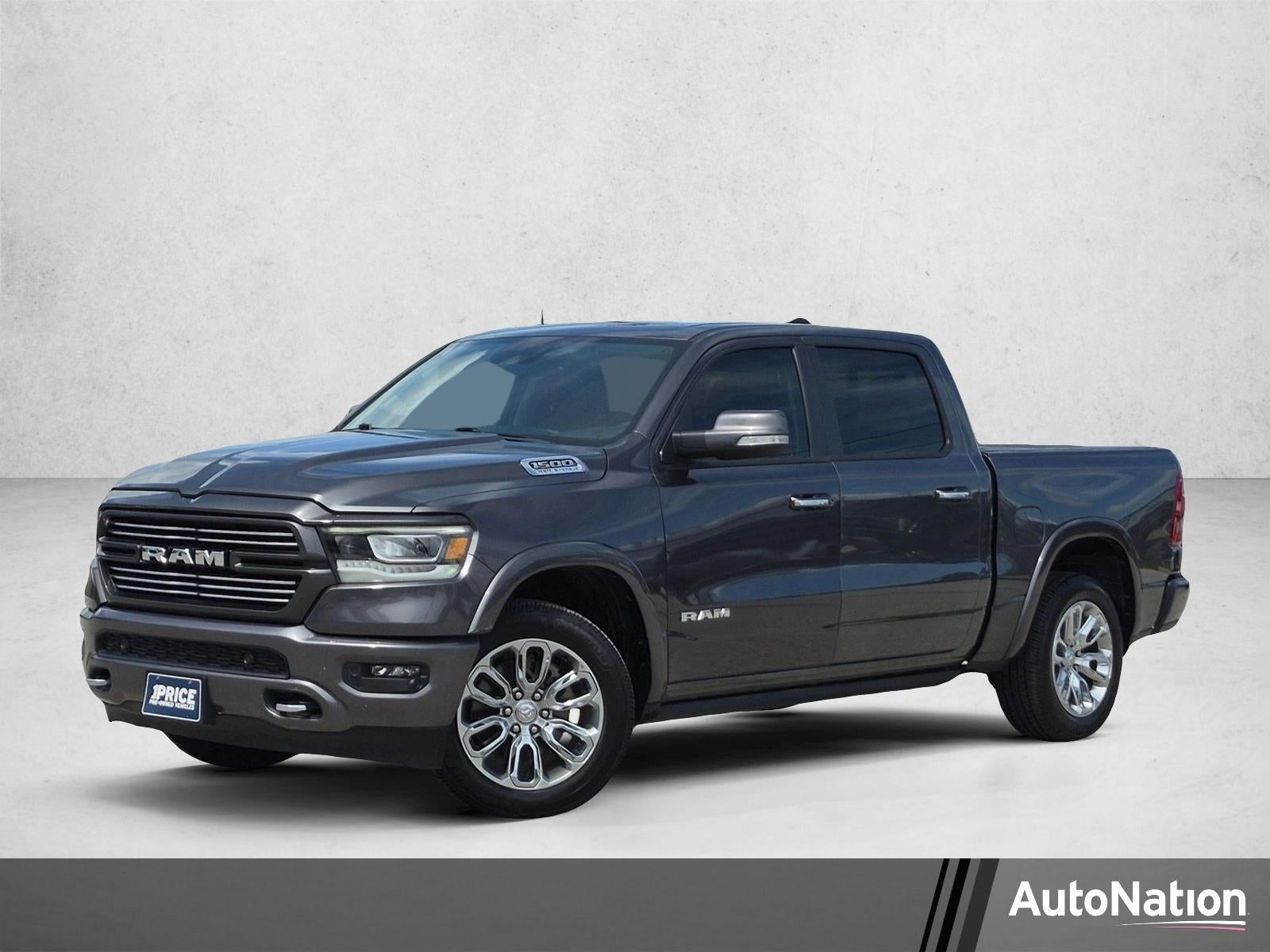 2022 RAM 1500 Laramie 4x2 Crew Cab 5'7" Box in Granite Crystal Metallic Clearcoat — front three-quarter view