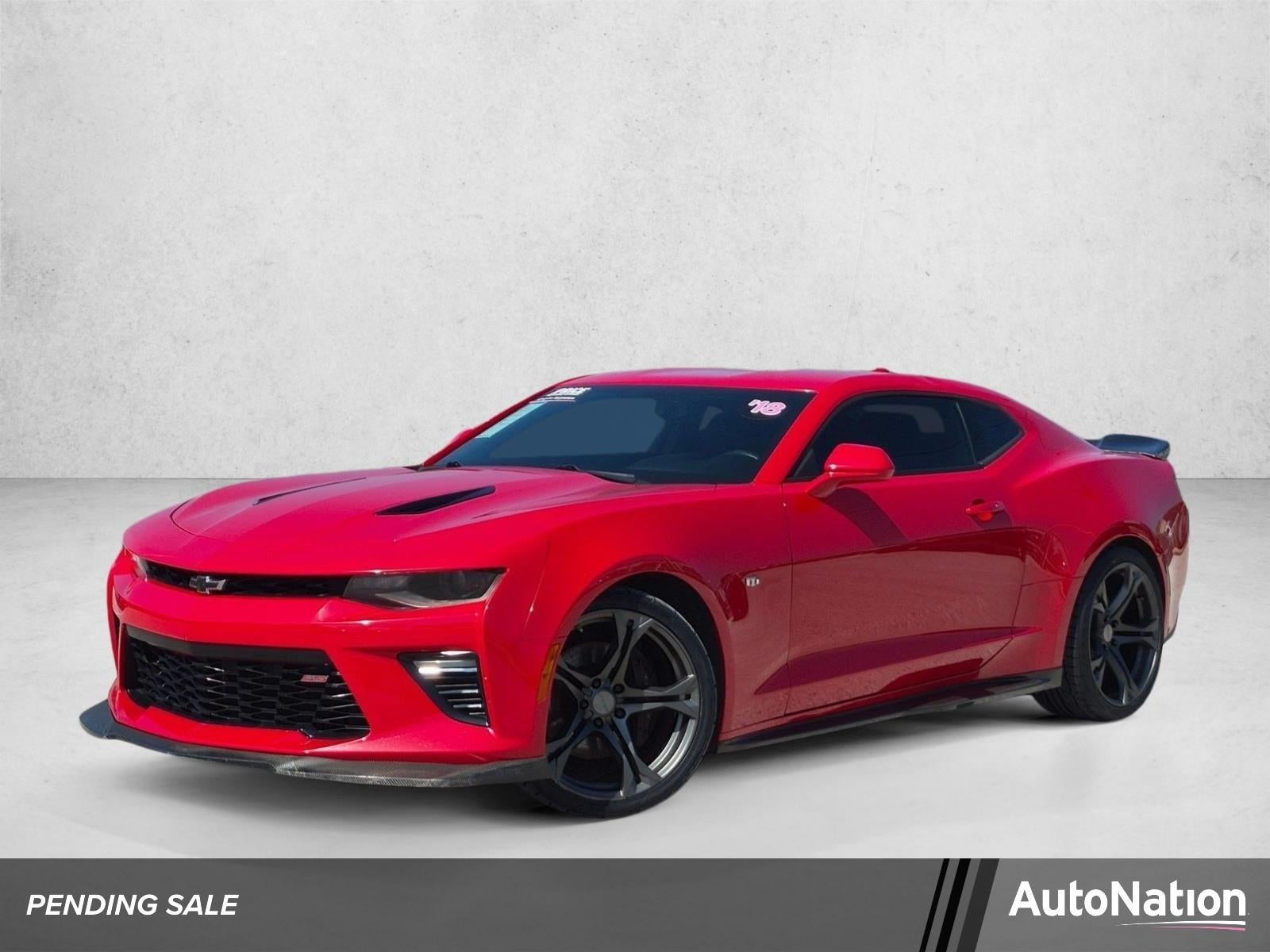 2018 Chevrolet Camaro 2dr Coupe 1SS in Red Hot — front three-quarter view