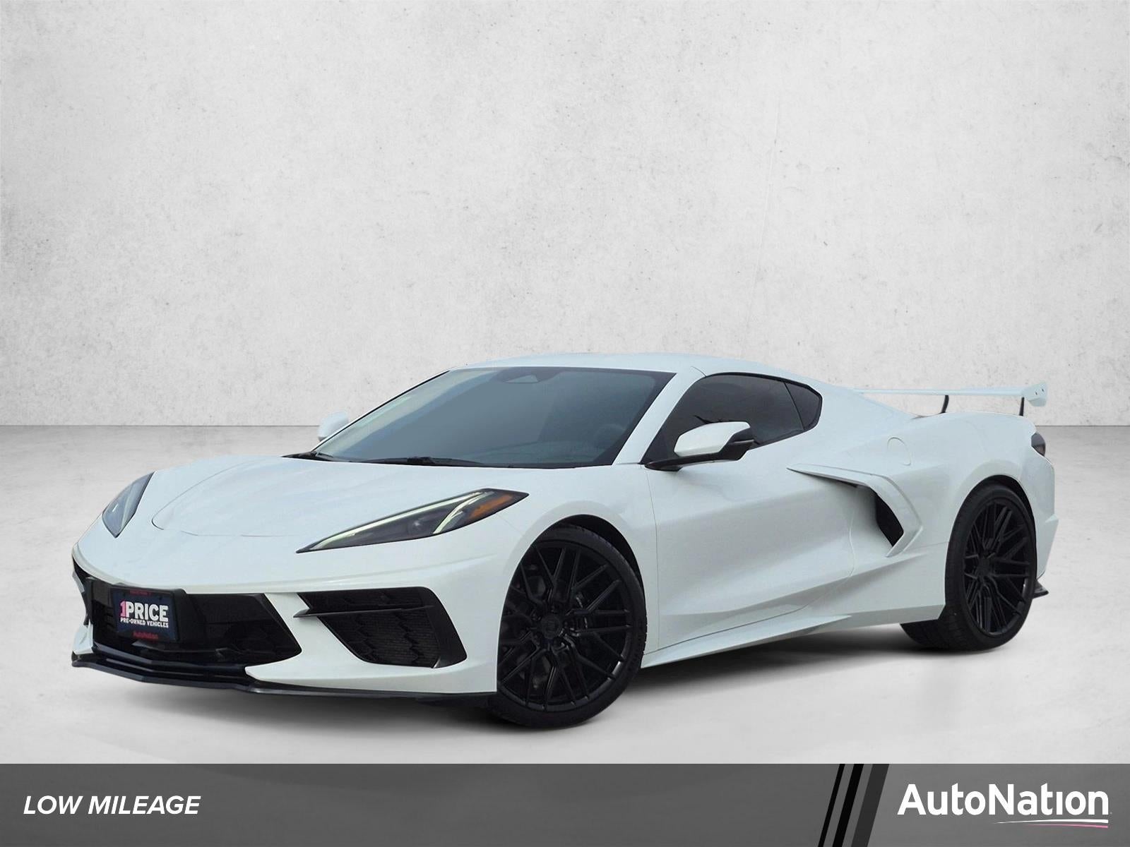 2025 Chevrolet Corvette Stingray Coupe 1LT in Arctic White — front three-quarter view