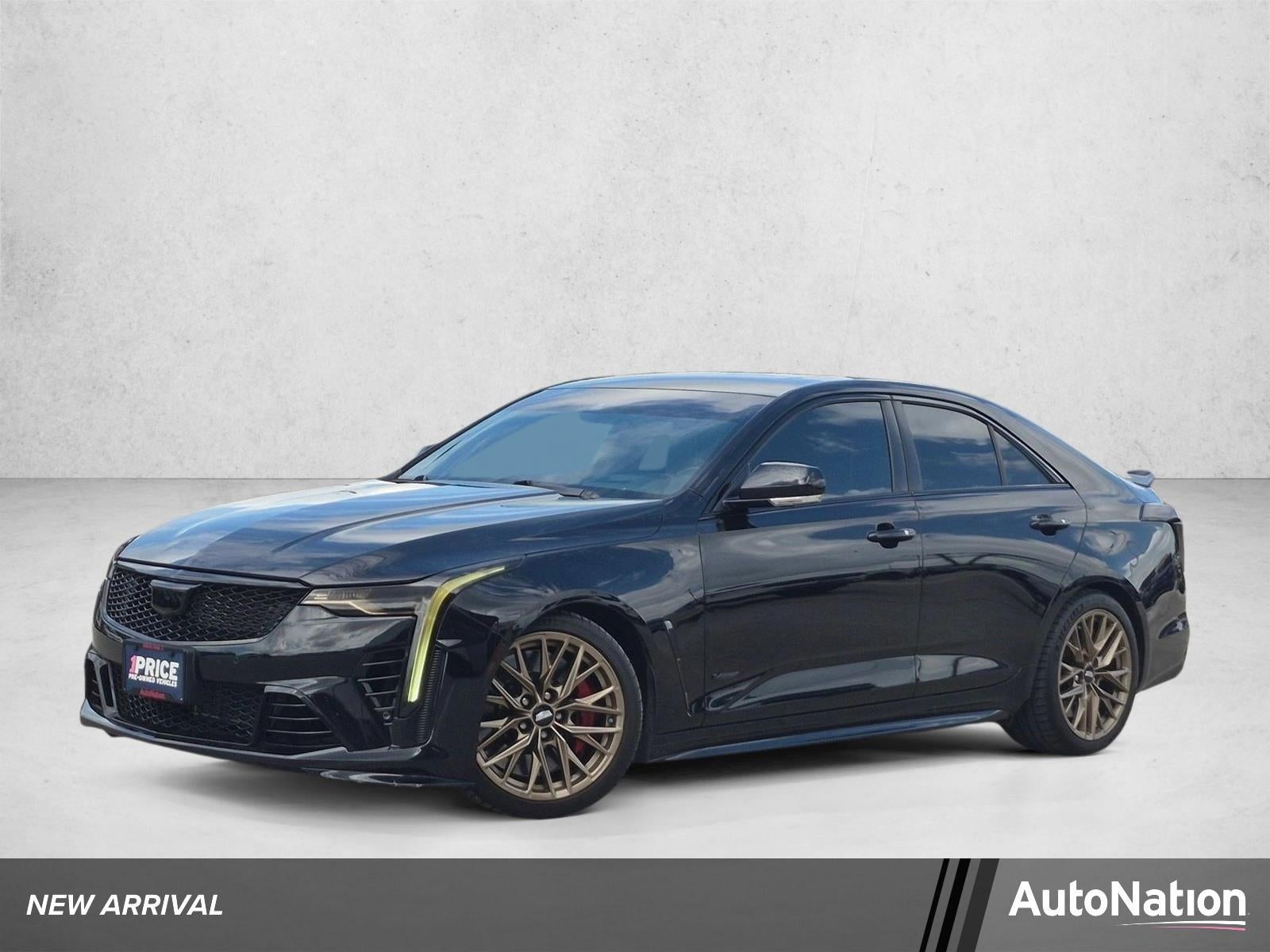 2022 Cadillac CT4-V 4dr Sdn Blackwing in Black Raven — front three-quarter view