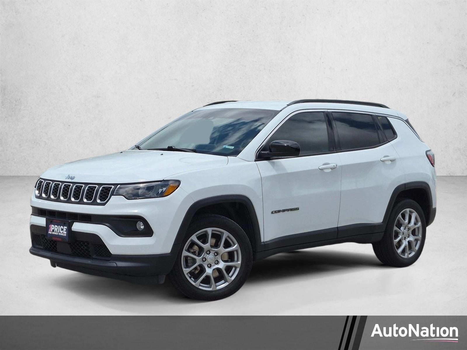 2024 Jeep Compass Latitude Lux 4x4 in Bright White Clearcoat — front three-quarter view