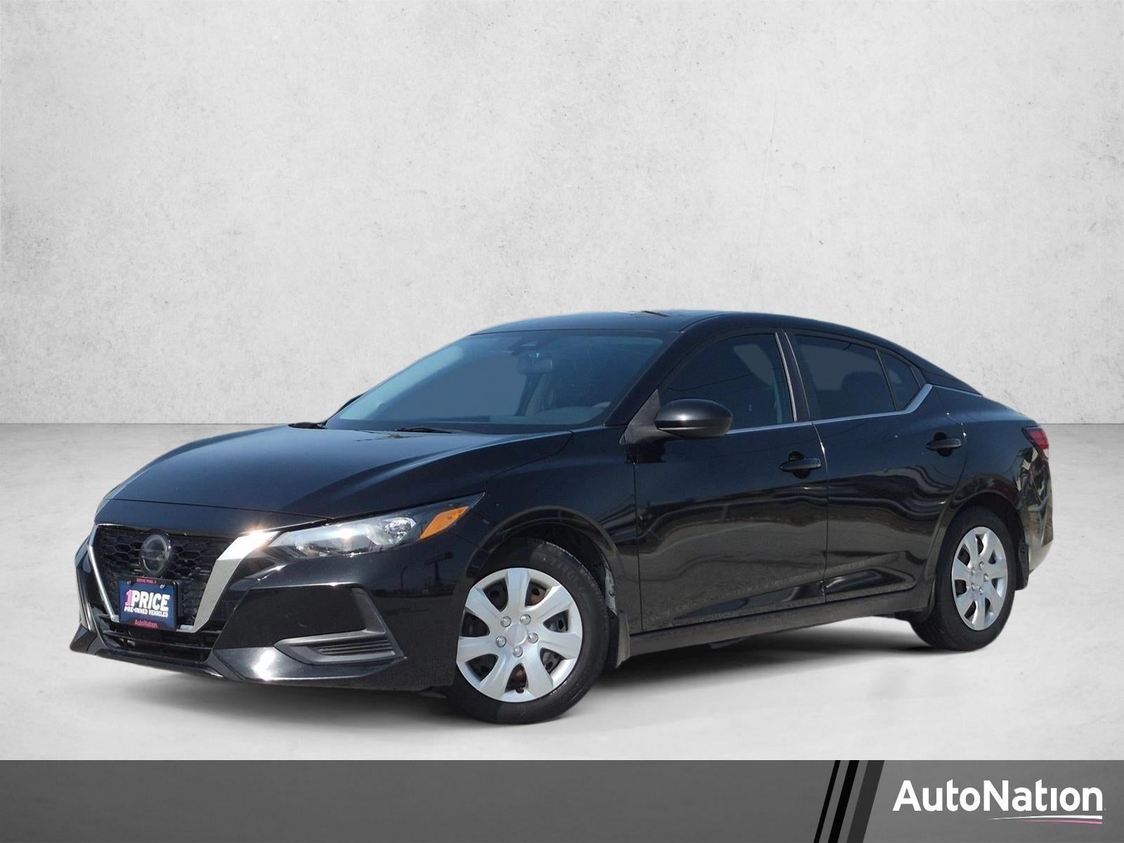 2021 Nissan Sentra S CVT in Super Black — front three-quarter view