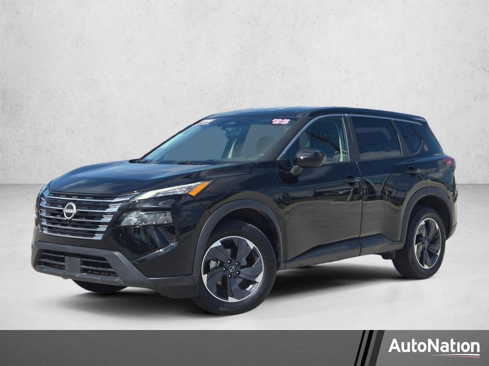 2025 Nissan Rogue FWD SV in Super Black — front three-quarter view