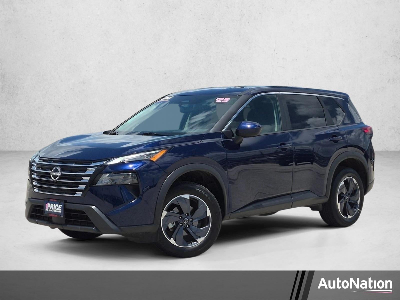 2025 Nissan Rogue FWD SV in Deep Ocean Blue Pearl — front three-quarter view