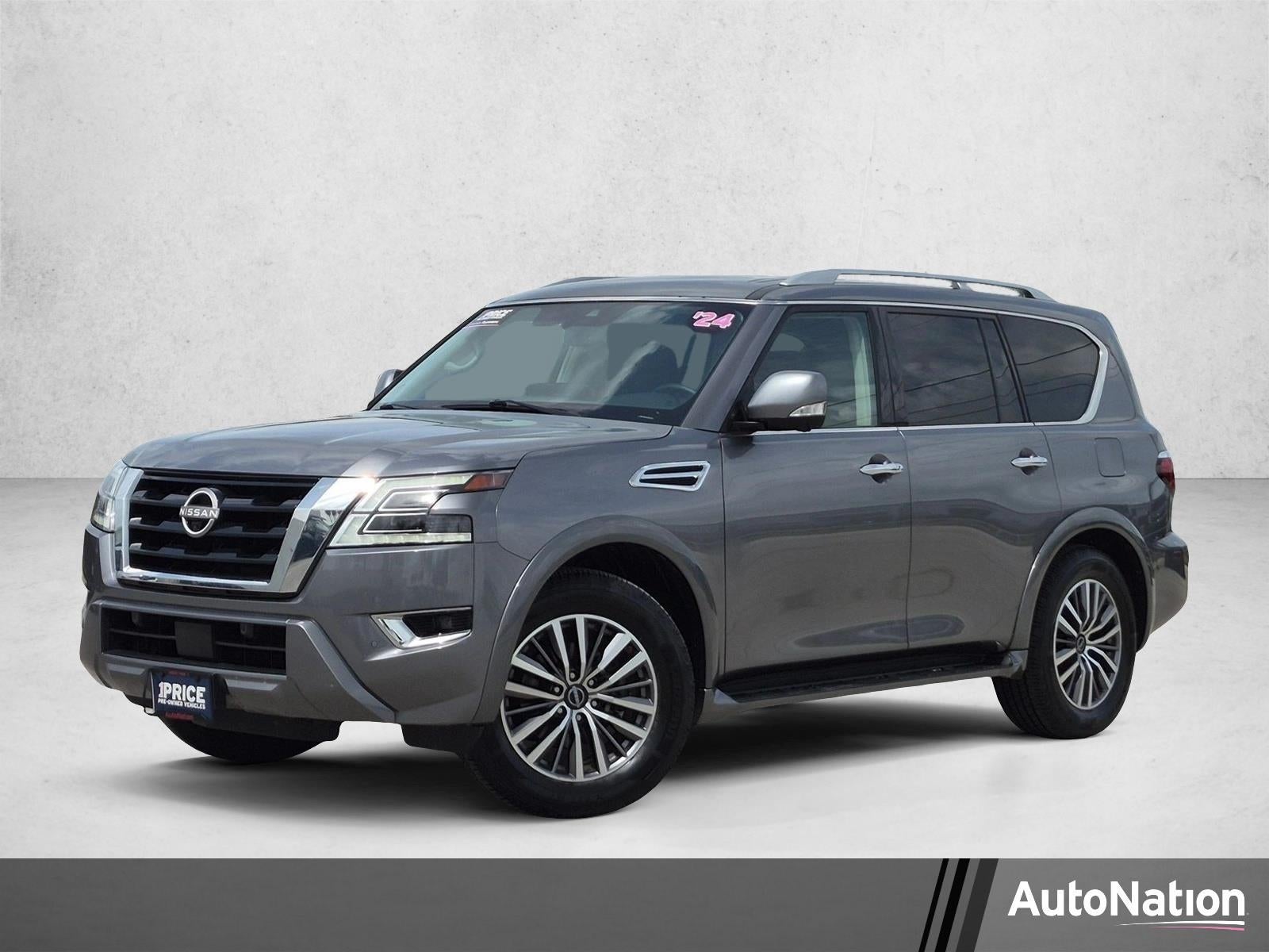 2024 Nissan Armada 4x2 SL in Gun Metallic — front three-quarter view